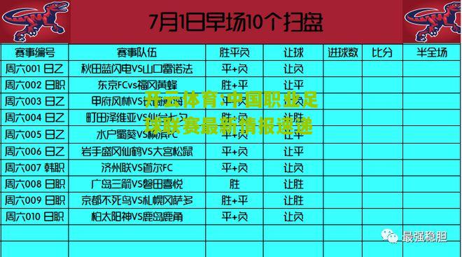 中国职业足球联赛最新情报速递