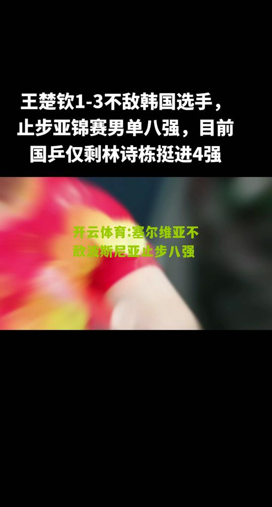 塞尔维亚不敌波斯尼亚止步八强